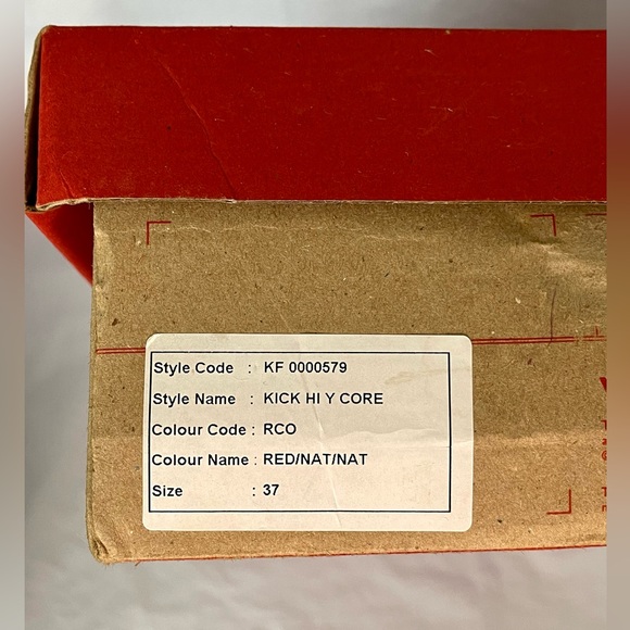 KICKERS Ankle Boots UK 4 Kick-Hi Red Leather with Box/90s/Mod/80s/Casual/Classic - Picture 11 of 14